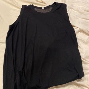 Black workout tank top
